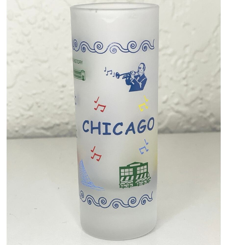 Chicago Landmarks Frosted 4oz Shot Glass